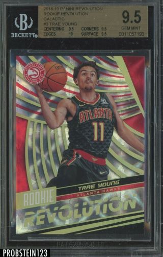 2018 - 19 Panini Revolution Galactic Trae Young Hawks Rc Rookie Bgs 9.  5 W/ 10