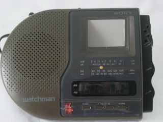 1992 Sony Watchman Fd - 290 Handheld Black & White Tv Am/fm Stereo Tuner
