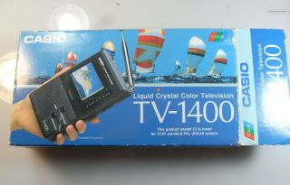 Casio Tv - 1400.  Colour Lcd Television Vintage Pocket Tv.  Analogue