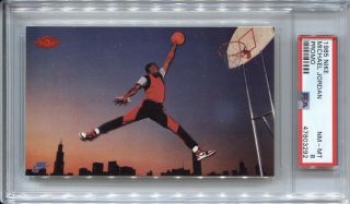Michael Jordan Psa 8 1985 Nike Promo Card Rookie Rc Nm - Bulls Hof 3292