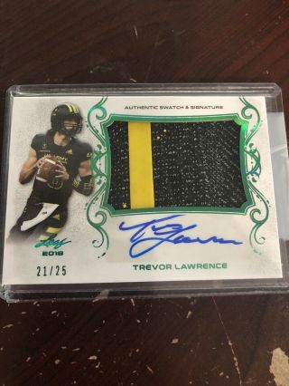 Trevor Lawrence 2018 Leaf Us Army All American Patch Auto 21/25 Clemson