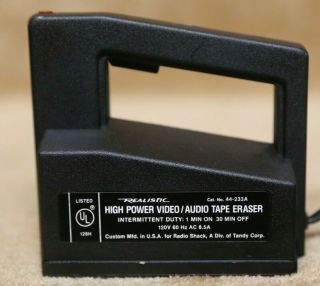 Realistic Radio Shack High Power Audio Video Bulk Tape Eraser 44 - 233a Usa Made