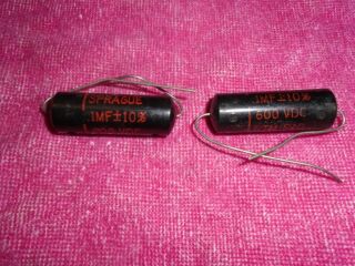 (2) Nos Sprague Black Beauty.  1 Uf 600v Guitar Tone Capacitors - 6tm - P10
