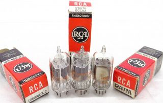 3 Possibly N.  O.  S Vintage Rca " Clear Tops " 12au7a/ecc82 Vacuum Tubes