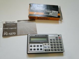 Vintage Sharp Pc - 1270 Pocket Calculator With Instructions