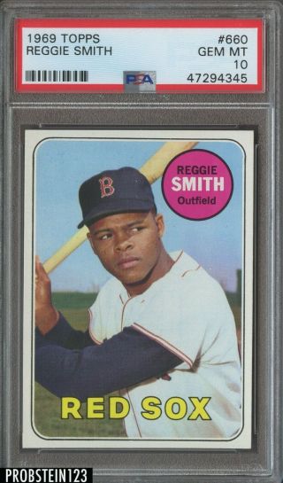1969 Topps 660 Reggie Smith Red Sox Psa 10 Gem " Razor Sharp "