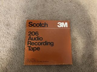 Vintage Scotch 206 Recording Tape 1200 Ft 365,  7m Reel To Reel