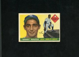 1955 Topps Baseball - 123 Sandy Koufax,  Brooklyn Dodgers (r) Hof Ex,  No Creases