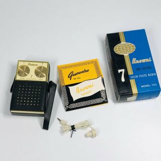 Rare Browni De - Luxe Solid State Transistor Radio 702 W/box & Headphones (xx)