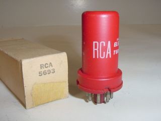 Vintage Nos 1966 Rca Jan Crc 5693 6sj7 Red Amplifier Tube 4