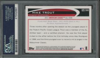 2012 Topps Update Target Red Border US144 Mike Trout PSA 9 2