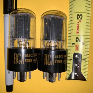 Matched Pair Vintage Rca 6sn7gtb Vacuum Tubes - Blackplates Test Nos On Tv - 7b/u