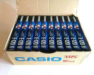 Vhs 10 Pack Blank Vhs Rare Video Tapes Casio E120 Pal Secam Boxed
