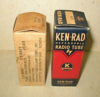Nos Matched Pair Ken - Rad 6c5 Radio Tubes