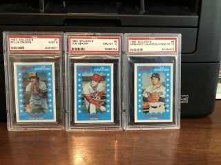 1982 Kellogg ' s Baseball Complete Set all PSA Graded 9 / 10 Set Registry 64 cards 3