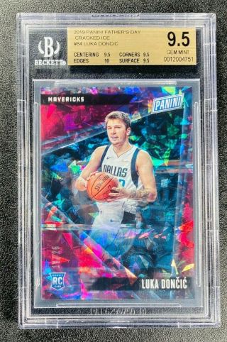 Luka Doncic /25 Rookie Rc 2018 - 2019 Panini Prizm Bgs 9.  5 Rare Cracked Ice Silver