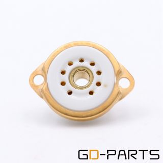 Gold Plated 9 - Pin Tube Socket For 12au7 12ax7 6dj8 Ecc82 6922 Chassis Mountx10
