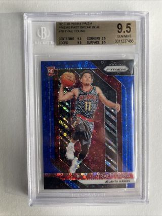 Trae Young 2018 Panini Prizm Fast Break Blue Refractor /175 Rc All Bgs 9.  5 10
