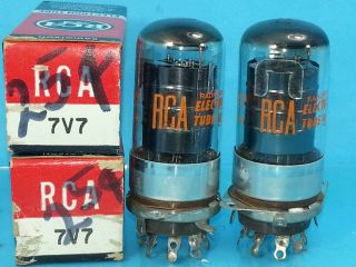 Rca 7v7 Loctal Vacuum Tube True Nos Nib Date Match Pair Crisp Boxes