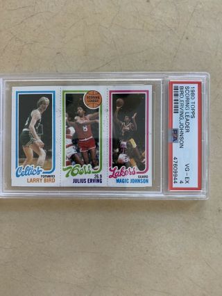 1980 - 1981 Topps Larry Bird/ Erving/ Magic Johnson 6 Basketball Card Psa 4.