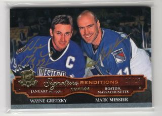2013 - 14 Ud The Cup Signature Renditions Dual Auto /15 Gold Wayne Gretzky Messier