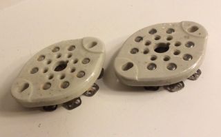 (2) Johnson 8 Pin Ceramic Tube Socket 226 Ecc33 Kt66 Kt77 Kt88 U52 274b 350b