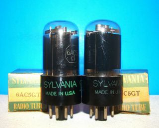 6ac5gt Nos Nib Sylvania Radio Audio Amplifier Vacuum Tubes 2 Valves 6ac5g