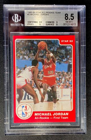 1985 - 86 Star Michael Jordan 2 - All Rookie Team - Bgs 8.  5 Nm -,