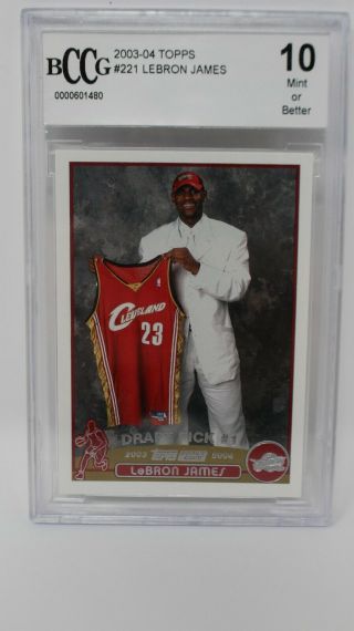 Bccg Graded Gem 10 Or Better 2003 Topps Lebron James Rookie Card Rc 221