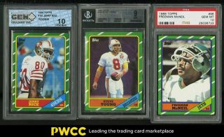 1986 Topps Football Hi - Grade Complete Set Rice Gem 10 Rc,  Young Bgs 9 Rc