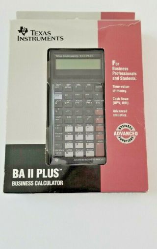 Vintage Texas Instruments Ba Ii Plus Business Calculator With Papers