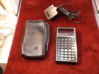 Old Vtg Ti Texas Instruments Red Led Light Calculator,  Case,  Cord