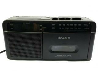 Sony Dream Machine Dual Alarm Clock Radio Tape Deck Am/fm Icf - C610