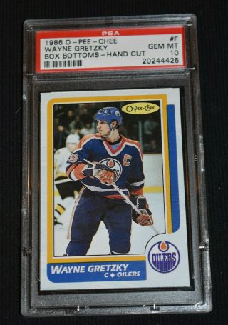1986 - 87 Opc Box Bottom F Wayne Gretzky - Psa 10 Gem Hof - Low Population