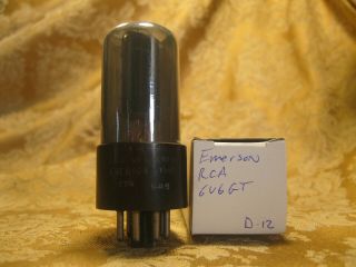 Vintage Single Emerson Rca 6v6gt Smoked Glass Vacuum Tube Bitmatic 1 - 48