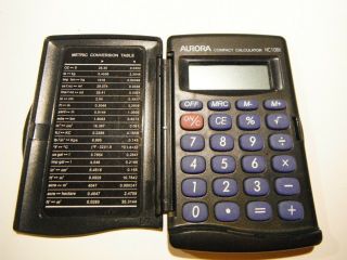 Vtg Aurora Compact Calculator Hc108x Soft Touch Keys Hard Case 8 Digit Lcd