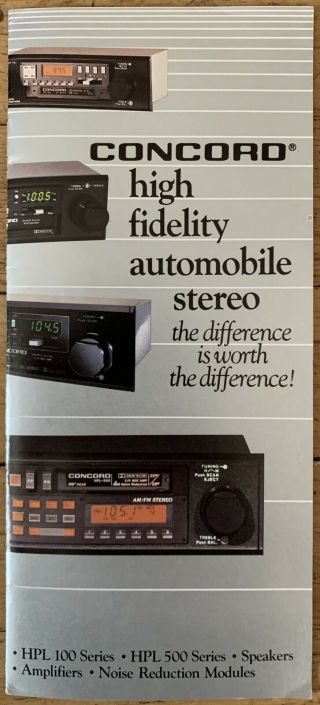 1984 Concord Car Stereo Full Line Brochure Vintage Audio Hifi Hpl - 550 Amps 1980s