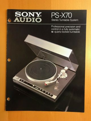 Sony Marketing Brochure Sony Ps - X70 Stereo Turntable D687