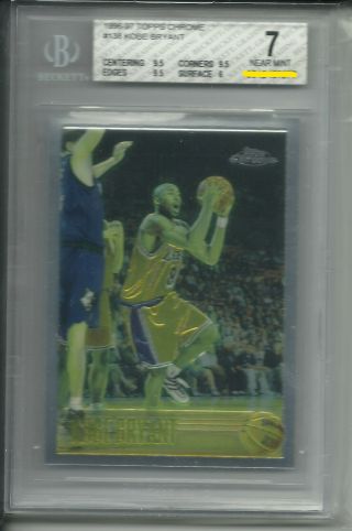 Kobe Bryant 1996 Topps Chrome Rc Rookie Card Bgs 7 With Subs Of 9.  5 9.  5 9.  5