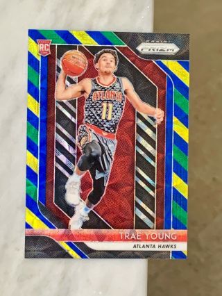 2018 Panini Prizm Trae Young Choice Blue Yellow Green Rookie Rc Ssp Fresh Pull