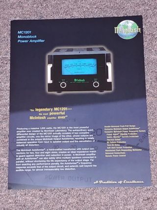 Mcintosh Mc1201 Monoblock Power Amplifier Sales Brochure