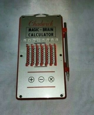 Vintage Chadwick Magic Brain Mechanical Pocket Calculator