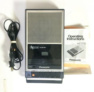 Vintage Panasonic Rq - 2739 Slimline Portable Cassette Recorder |