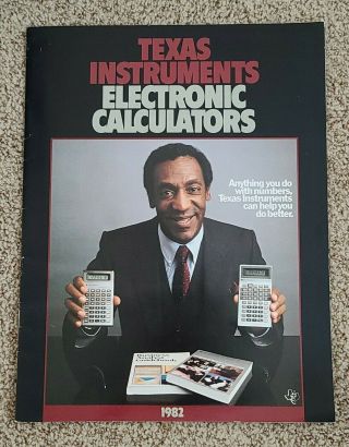 Rare - Texas Instruments 1982 Electronic Calculators Brochure Ti Cosby Vintage
