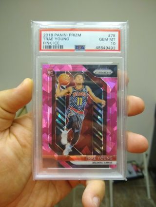 2018 - 2019 Prizm Trae Young Pink Ice Rookie Rc Gem Psa 10 78 Hawks $725 Obo