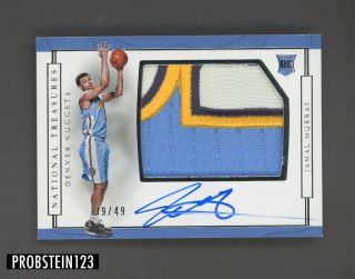 2016 - 17 National Treasures Jamal Murray Rpa Rc Rookie 4 - Color Patch Auto 39/49