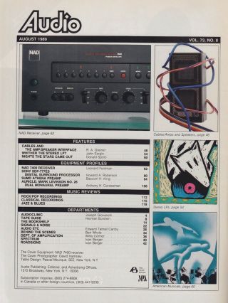 Audio Mag Aug 1989 Mark Levinson No.  26,  Sumo Athena,  Sony SDP - 777ES,  NAD 7400 3