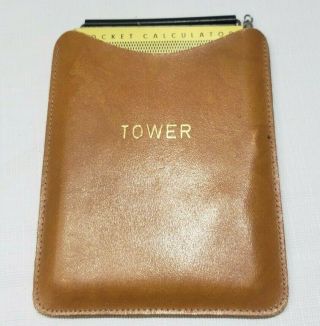 Vintage Tower Pocket Calculator With Stylus & Leather Case West Germany