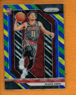 Trae Young 2018 - 19 Panini Prizm Rc Choice Blue Yellow And Green Prizms 78