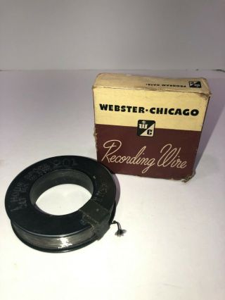 Vintage Webster Chicago Recording Wire Reel 1 Hour,  Box